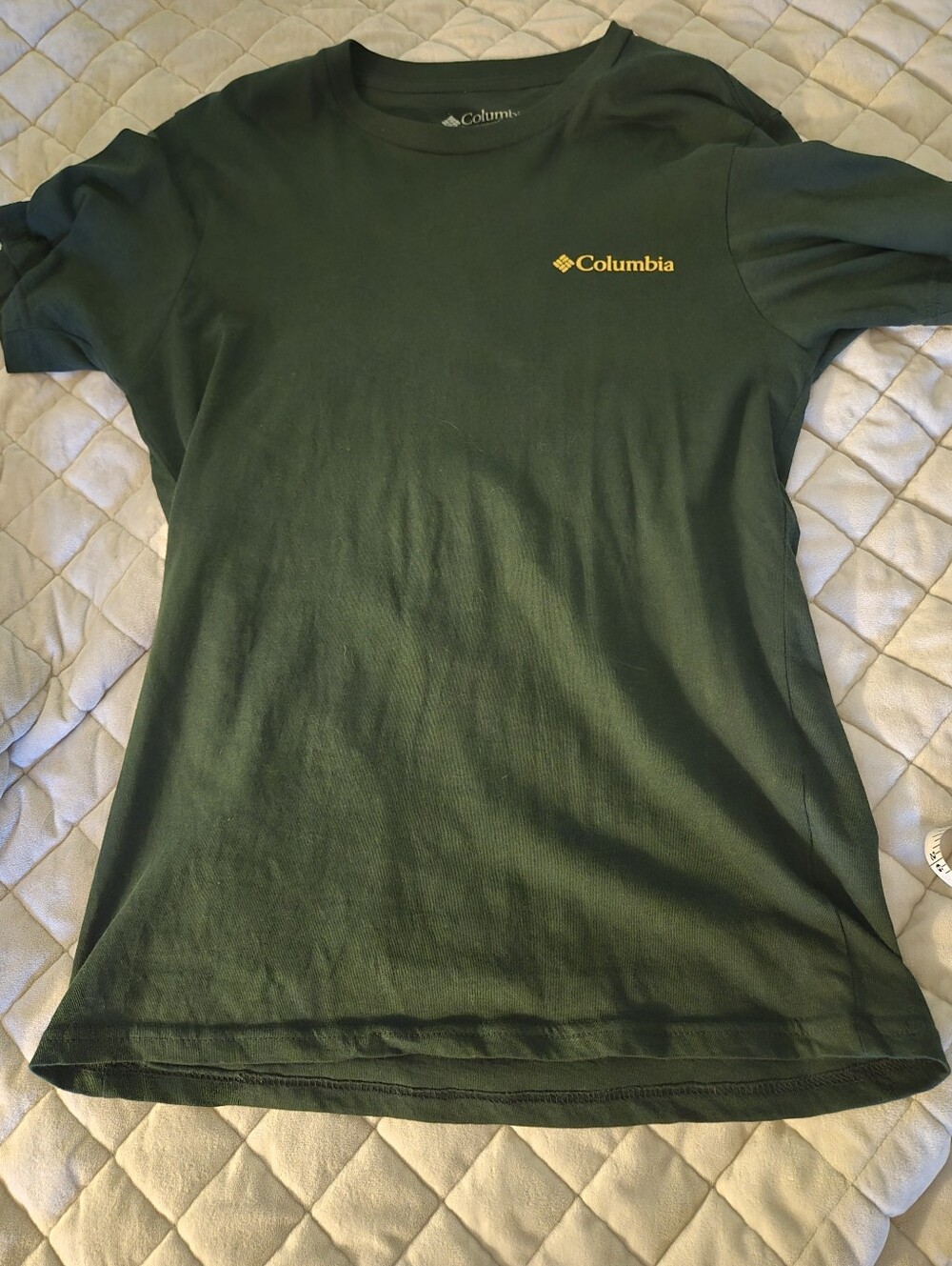 Men's Columbia Dark Green Short-Sleeve Tee with Yellow Logo